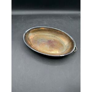 Vintage Silver-Plated Oval Serving Bowl 9" - Small Size